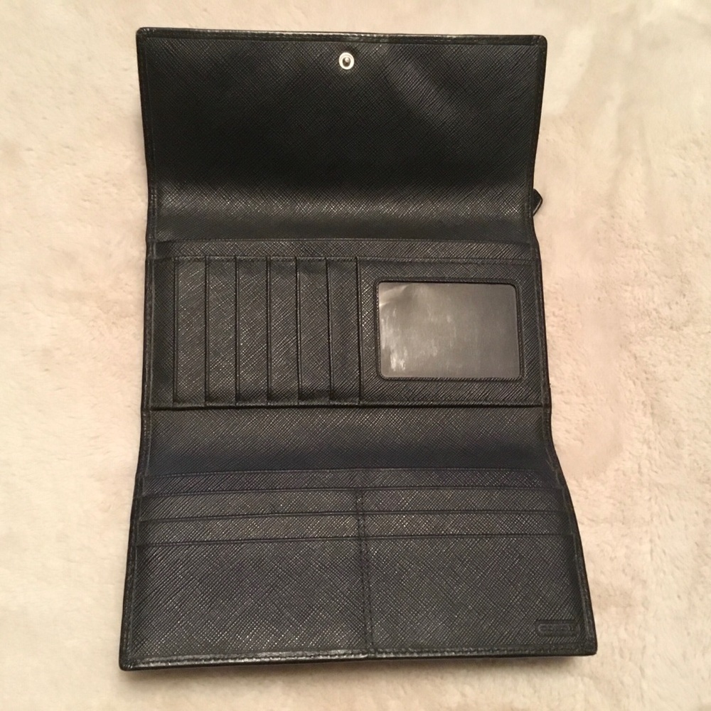 Coach Signature Monogram Large Black Wallet - Picture 4 of 10